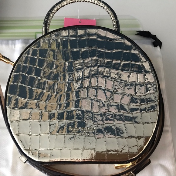 BNWT Kate Spade Andi metallic croc embossed leather bag - Picture 10 of 14
